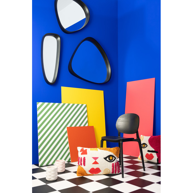 Miroir Mural Irrégulier XL Giles en Bois Noir - 2