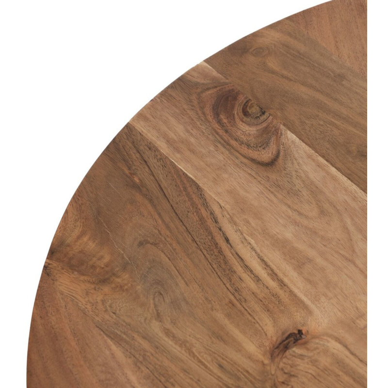 Lot de 2 tables basses gigognes rondes acacia naturel métal noir 70 et 50 cm Vojia Ixia - 5