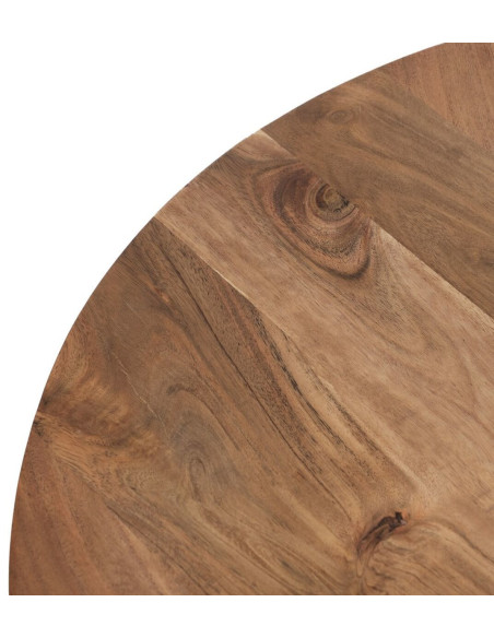 Lot de 2 tables basses gigognes rondes acacia naturel métal noir 70 et 50 cm Vojia Ixia - 5