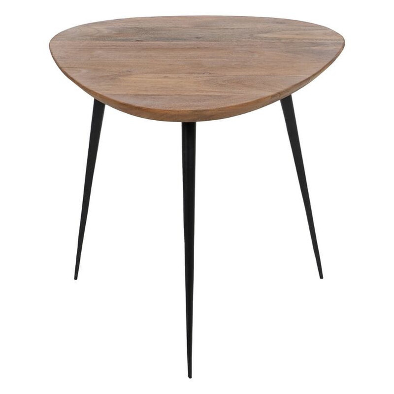 Table basse gigogne moderne Galet Bois d'acacia Naturel Métal Noir Jaspia (Lot de 3) - 3