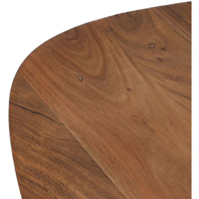 Table basse gigogne moderne Galet Bois d'acacia Naturel Métal Noir Jaspia (Lot de 3) - 6