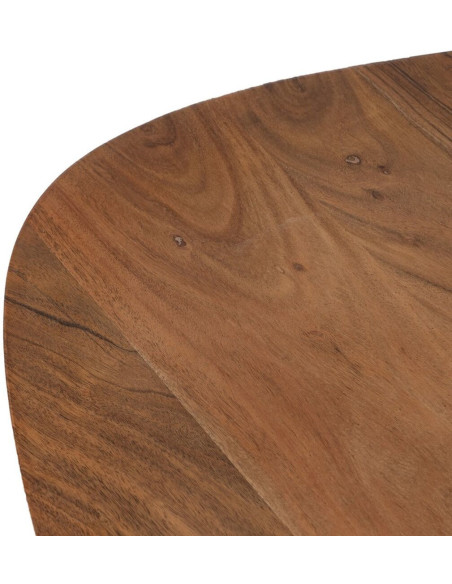 Table basse gigogne moderne Galet Bois d'acacia Naturel Métal Noir Jaspia (Lot de 3) - 6