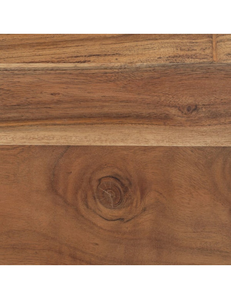 Table basse gigogne moderne Galet Bois d'acacia Naturel Métal Noir Jaspia (Lot de 3) - 7