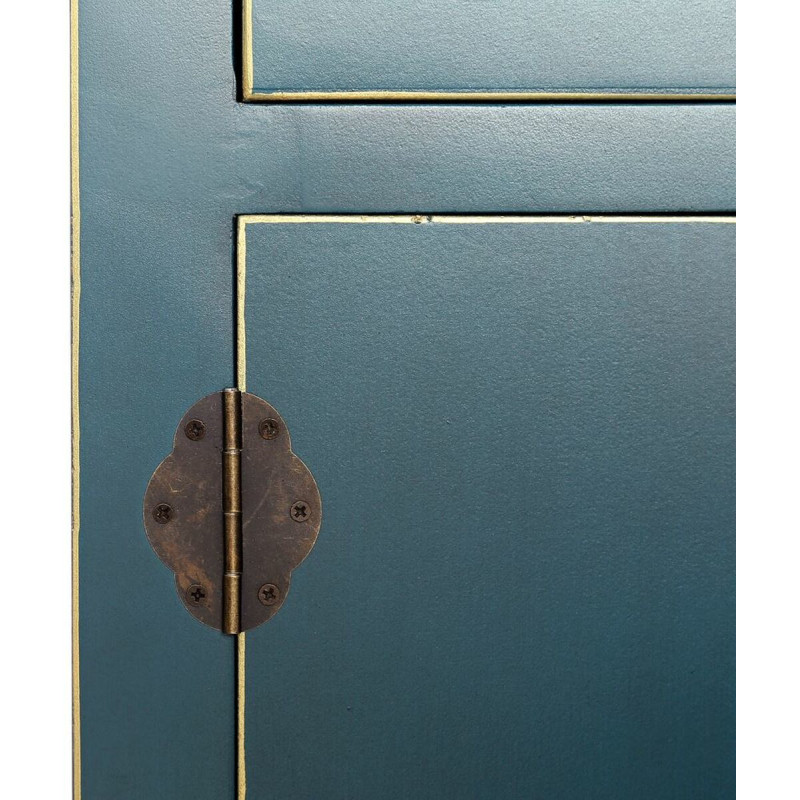 Buffet style chinois Bas 2 portes 8 tiroirs Bois Bleu Oriente - 5