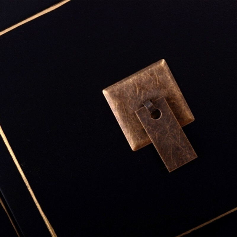 Meuble TV oriental noir doré en MDF 130x24x50,5 cm Oriente Ixia - 3