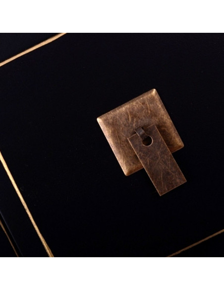 Meuble Tv style chinois 2 portes 8 tiroirs Bois Noir Oriente - 3