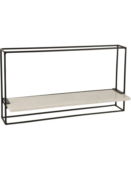 Étagère murale Massa XL en Marbre Blanc Métal Noir - 1