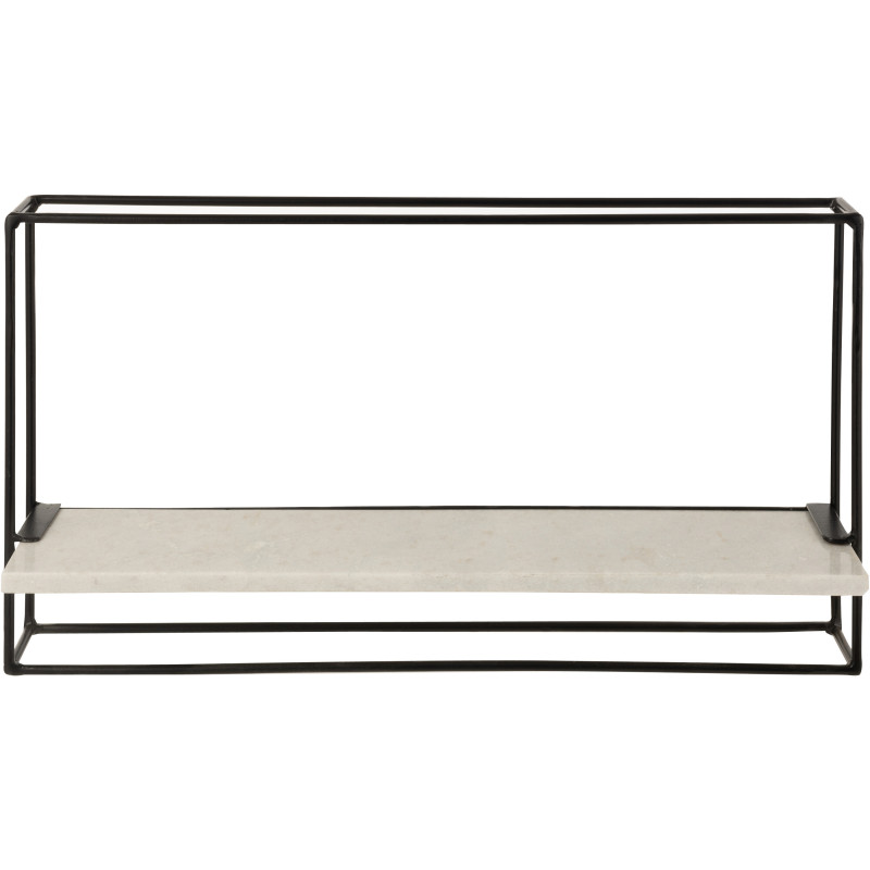 Étagère murale Massa XL en Marbre Blanc Métal Noir - 2