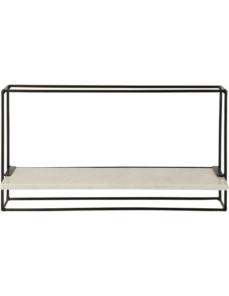Étagère murale Massa XL en Marbre Blanc Métal Noir - 2