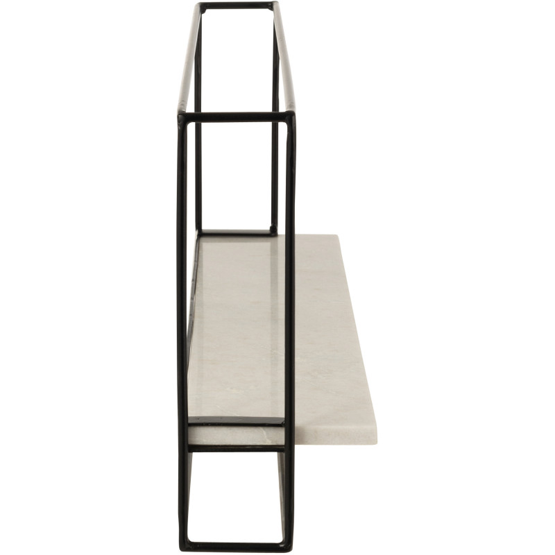 Étagère murale Massa XL en Marbre Blanc Métal Noir - 3