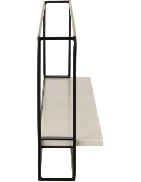 Étagère murale Massa XL en Marbre Blanc Métal Noir - 3