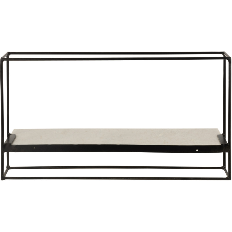 Étagère murale Massa XL en Marbre Blanc Métal Noir - 4