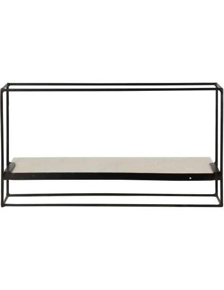 Étagère murale Massa XL en Marbre Blanc Métal Noir - 4