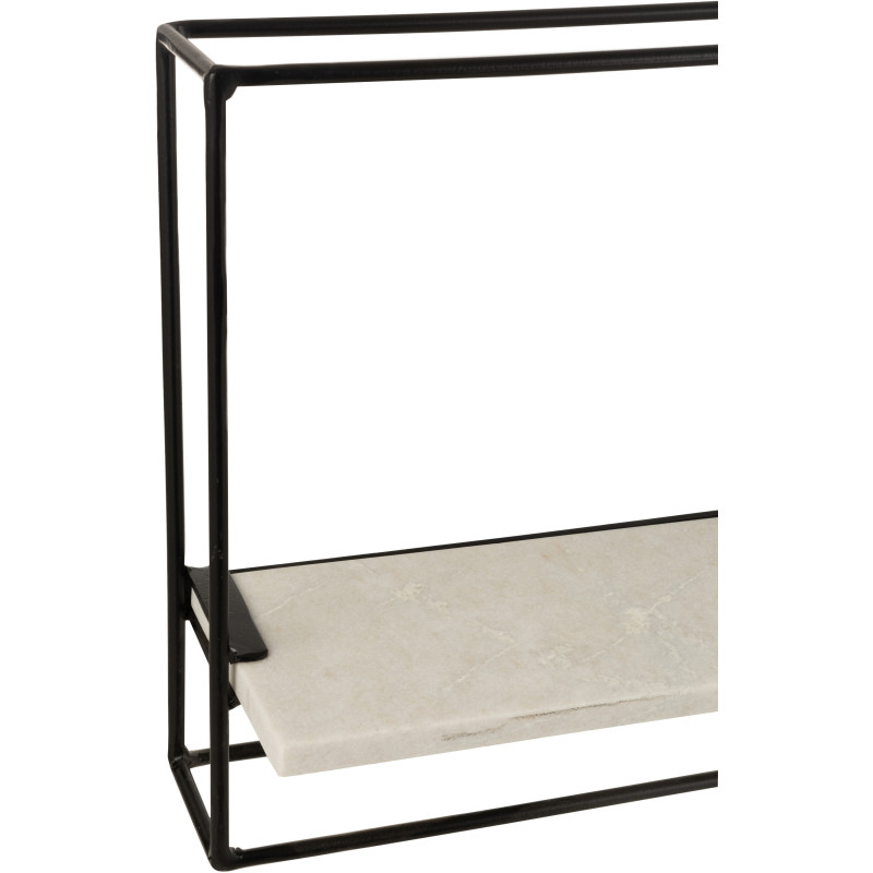 Étagère murale Massa XL en Marbre Blanc Métal Noir - 5