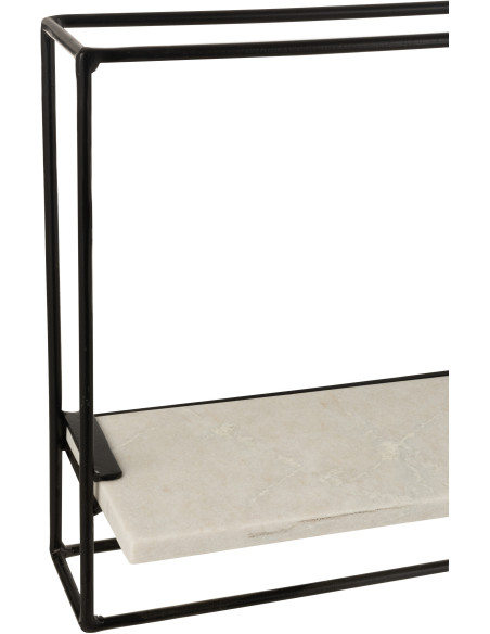 Étagère murale Massa XL en Marbre Blanc Métal Noir - 5