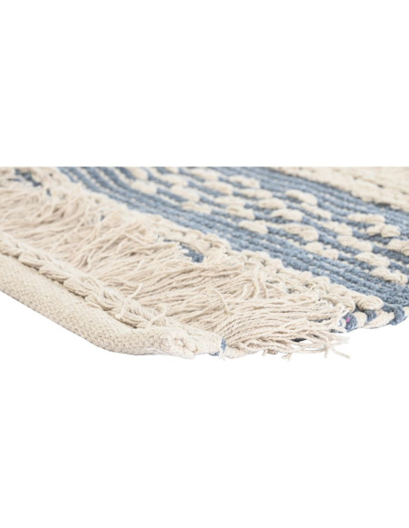 Tapis Bohème chic Rectangulaire 120x180 en Coton Bleu Beige Maren - 2