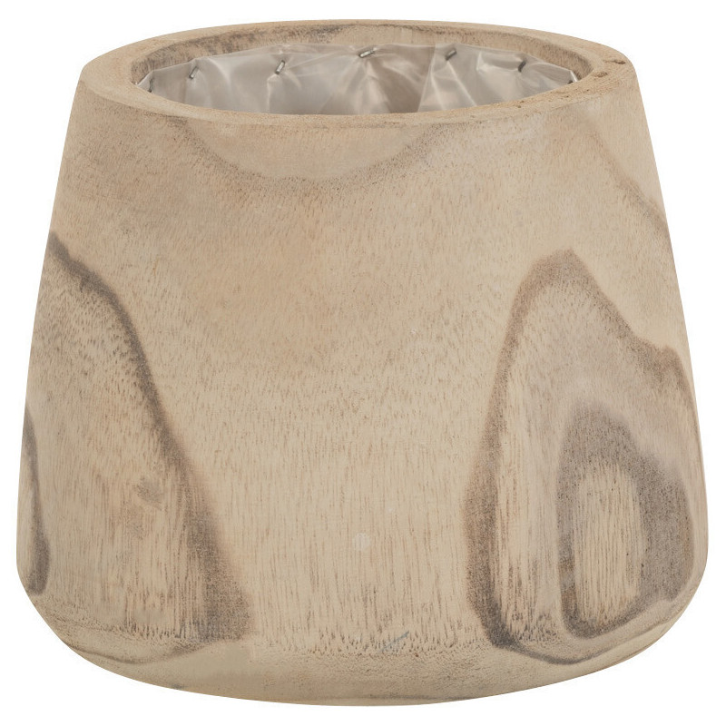 Cache-pot Diamètre 15 cm Enki en Bois de paulownia Naturel - 1