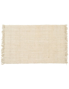 Tapis Moderne XL Rectangulaire 160x230 en Jute Blanc crème Avec franges Altea - 1