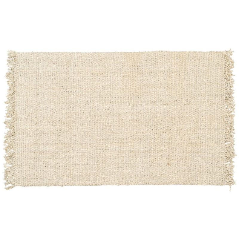 Tapis Moderne XL Rectangulaire 160x230 en Jute Blanc crème Avec franges Altea - 1