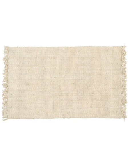Tapis Moderne XL Rectangulaire 160x230 en Jute Blanc crème Avec franges Altea - 1