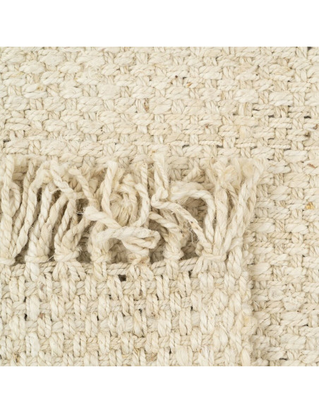 Tapis Moderne XL Rectangulaire 160x230 en Jute Blanc crème Avec franges Altea - 2