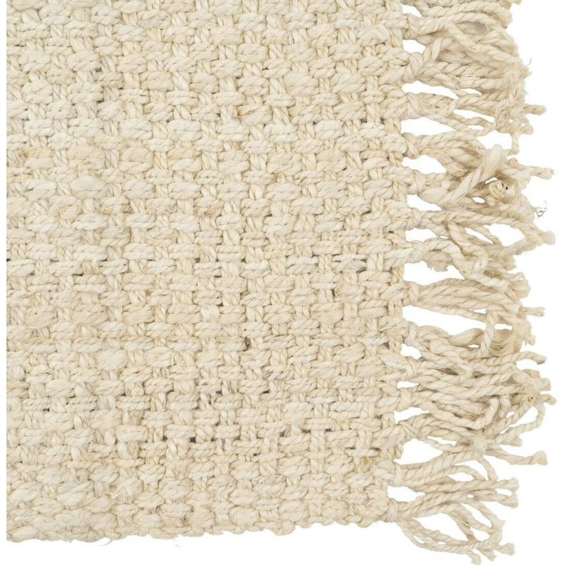 Tapis Moderne XL Rectangulaire 160x230 en Jute Blanc crème Avec franges Altea - 4