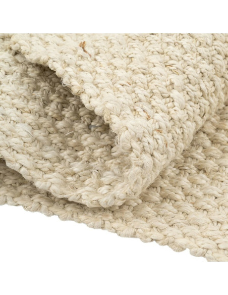 Tapis Moderne XL Rectangulaire 160x230 en Jute Blanc crème Avec franges Altea - 5
