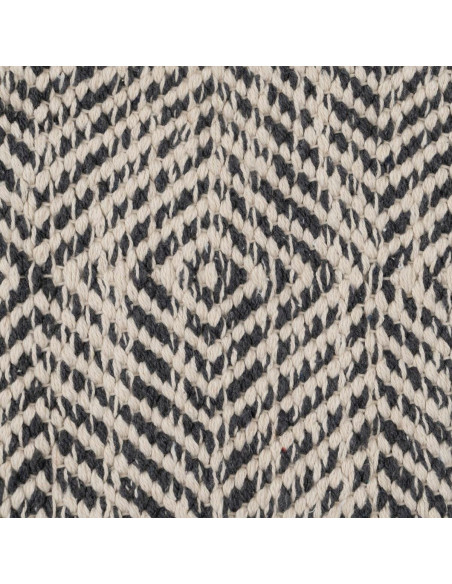 Tapis Bohème chic XL Rectangulaire 160x230 en Polyester Coton Gris Avec pompons Hakon - 3