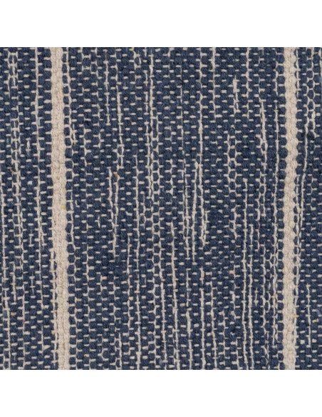 Tapis Bohème chic XL Rectangulaire 160x230 en Polyester Bleu Coton Blanc Avec pompons Halvor - 4