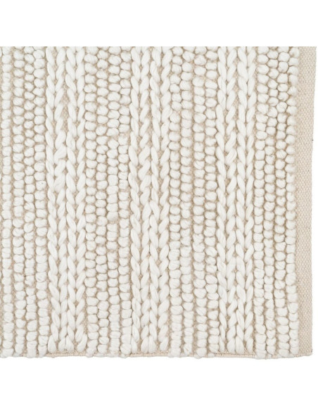 Tapis Moderne XL Rectangulaire 160x230 en Coton Laine Polyester Blanc crème Matti - 3