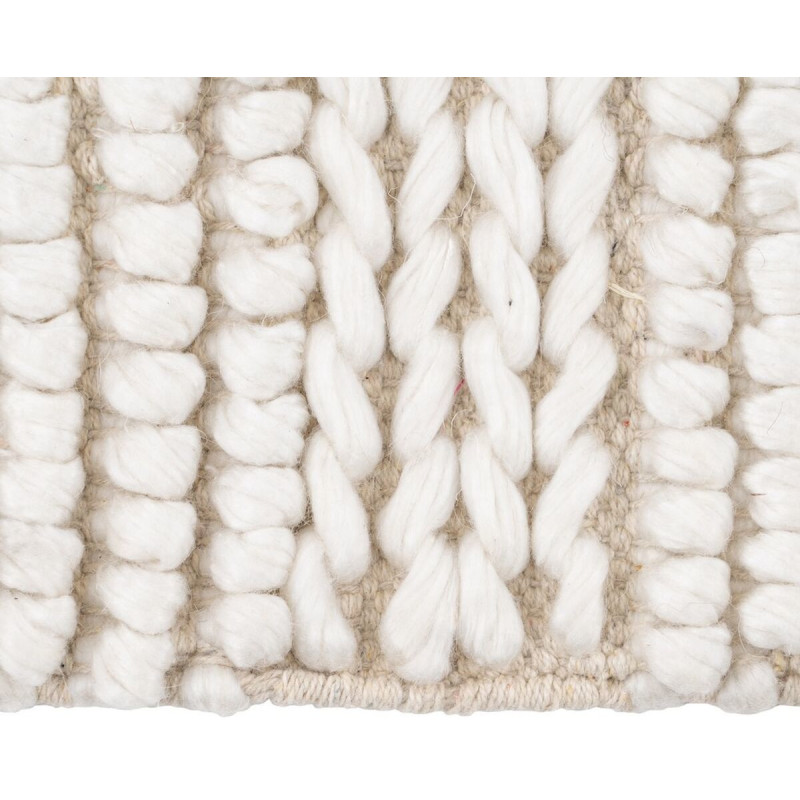 Tapis Moderne XL Rectangulaire 160x230 en Coton Laine Polyester Blanc crème Matti - 4