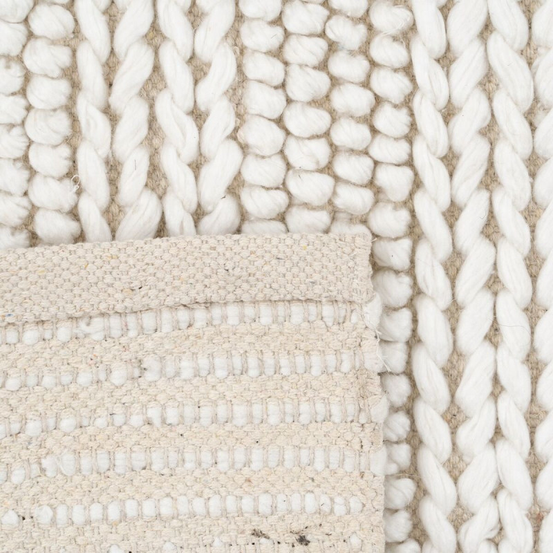 Tapis Moderne XL Rectangulaire 160x230 en Coton Laine Polyester Blanc crème Matti - 5