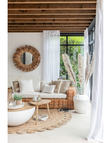 Vase Jarre XL Chad Hauteur 60 cm en Papier maché Blanc - 4