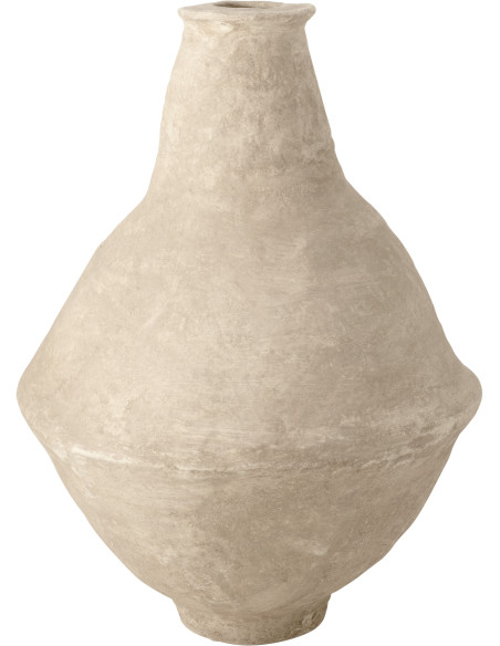 Vase Amphore XXL Chad Hauteur 85 cm en Papier maché Blanc - 1