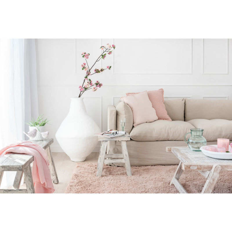 Vase Amphore XXL Chad Hauteur 85 cm en Papier maché Blanc - 2