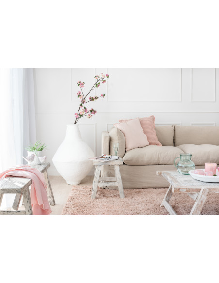 Vase Amphore XXL Chad Hauteur 85 cm en Papier maché Blanc - 2