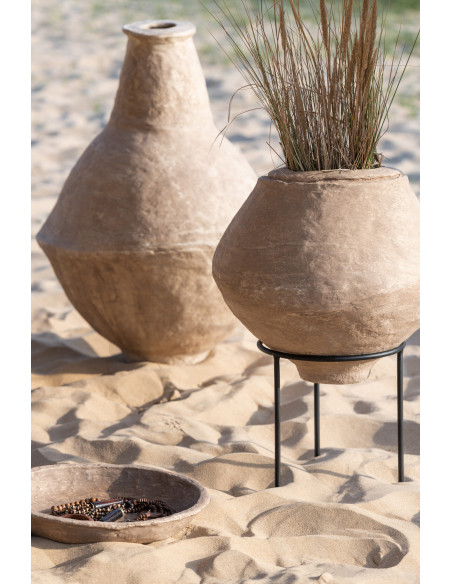 Cache-pot sur pied XL en Papier maché Marron Métal Noir Chad Diamètre 50 cm - 2