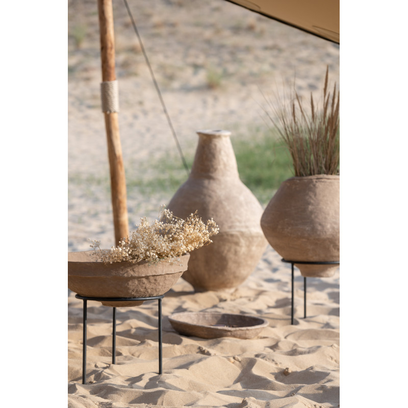 Cache-pot sur pied XL en Papier maché Marron Métal Noir Chad Diamètre 50 cm - 3