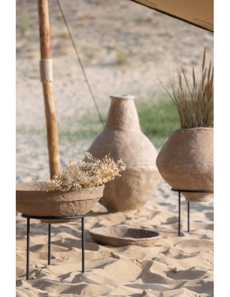 Vase Amphore XXL Chad Hauteur 85 cm en Papier maché Marron - 3