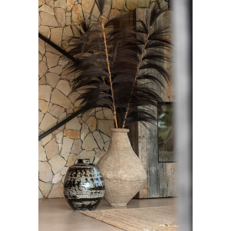 Vase Amphore XXL Chad Hauteur 85 cm en Papier maché Marron - 4