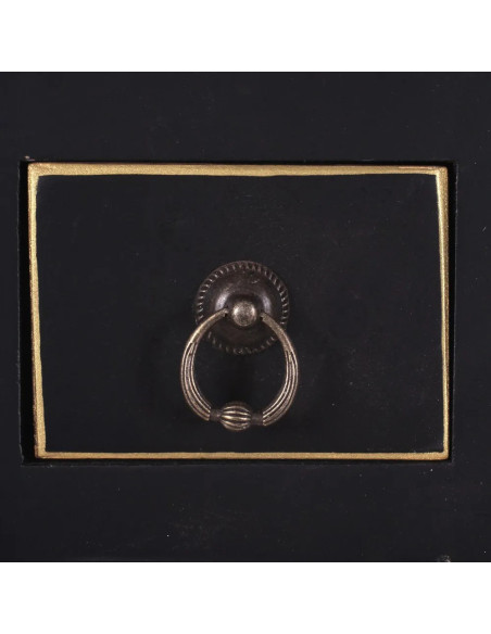 Console Rectangulaire 2 portes 6 tiroirs Bois Noir Oriente - 6
