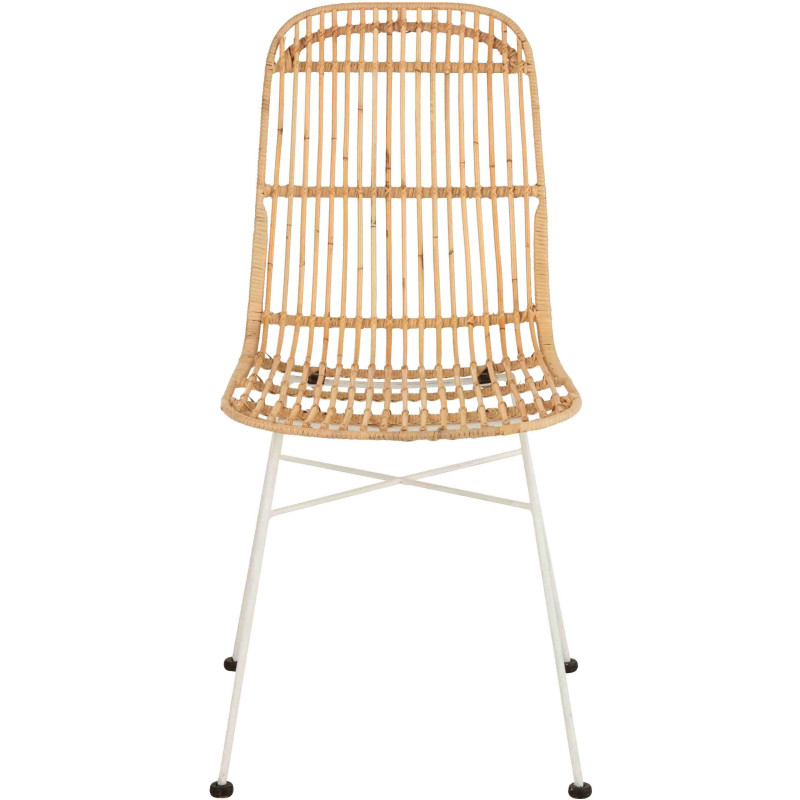 Chaise Ema en Rotin Naturel Métal Blanc - 3