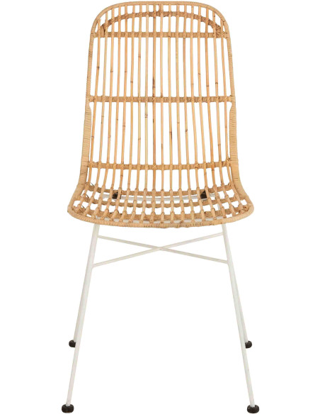 Chaise Ema en Rotin Naturel Métal Blanc - 3