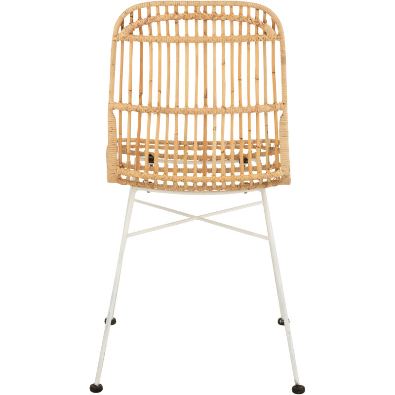 Chaise Ema en Rotin Naturel Métal Blanc - 5