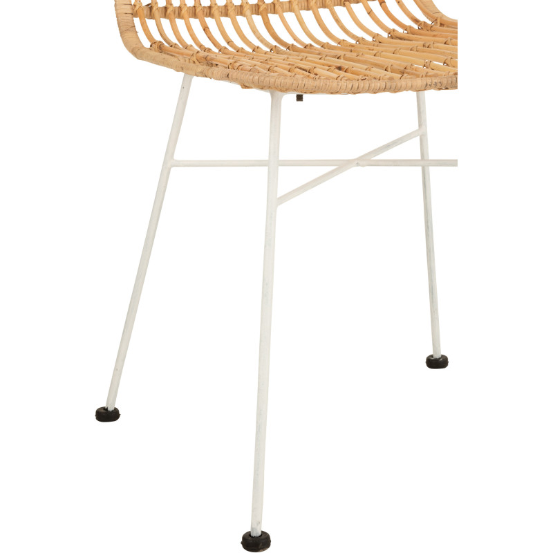 Chaise Ema en Rotin Naturel Métal Blanc - 6