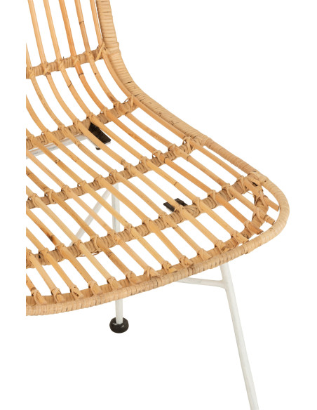 Chaise Ema en Rotin Naturel Métal Blanc - 7