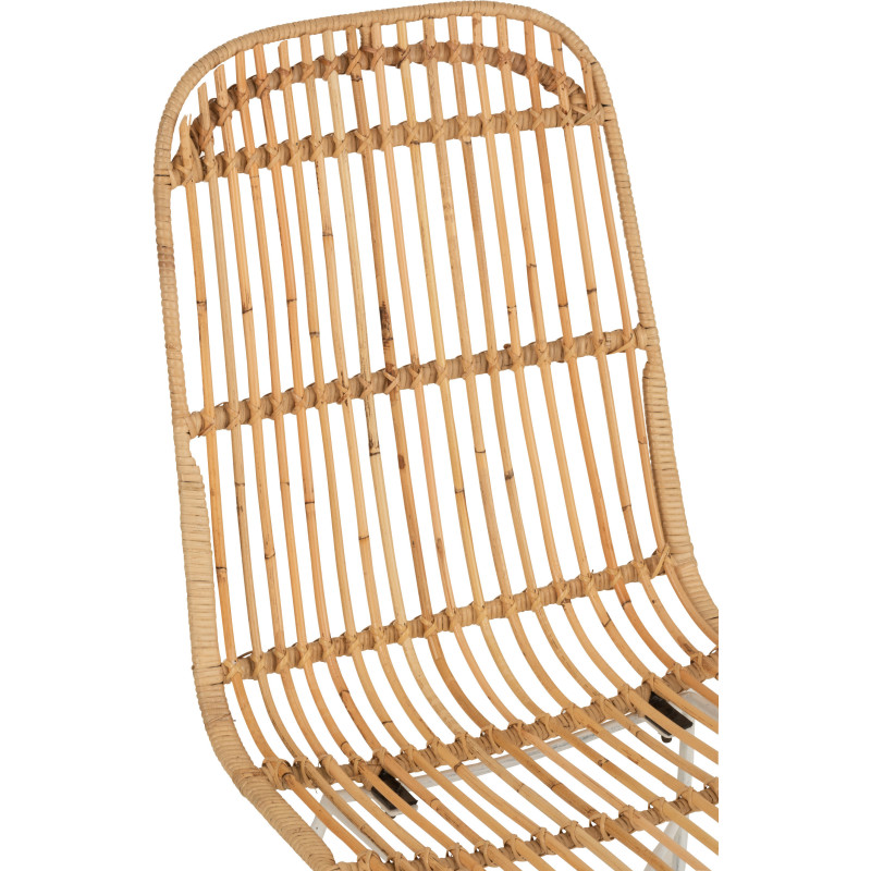 Chaise Ema en Rotin Naturel Métal Blanc - 8
