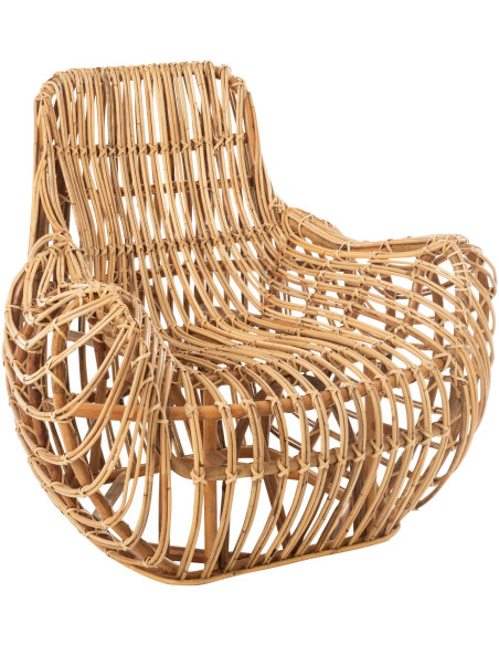 Fauteuil Rond Ana en Rotin Naturel - 1