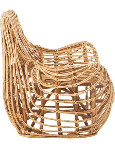 Fauteuil Rond Ana en Rotin Naturel - 4