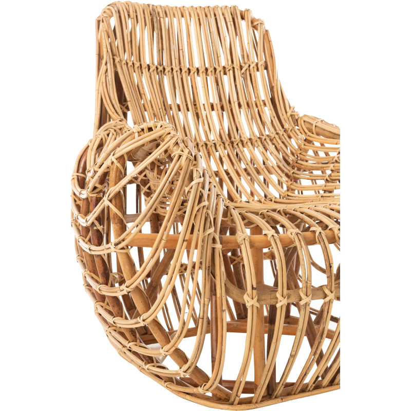 Fauteuil Rond Ana en Rotin Naturel - 6